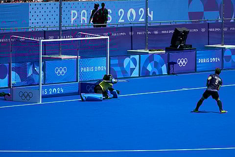 Argentina's Maico Casella misses a goal opportunity against India